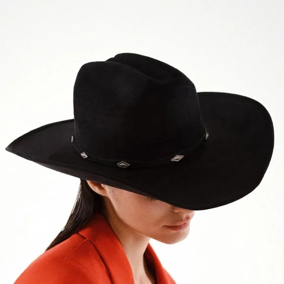 ASN | Vegan Suede Dolly Western Hat The Dolly – Ivory Vegan Suede Western Hat with White Band  main image 3